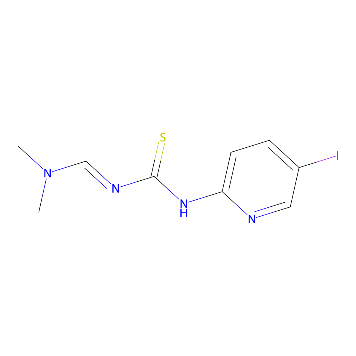 N-[(dimethylamino)methylene]-N'-(5-iodo-2-pyridinyl)thiourea molecular structure, CAS 338748-97-3