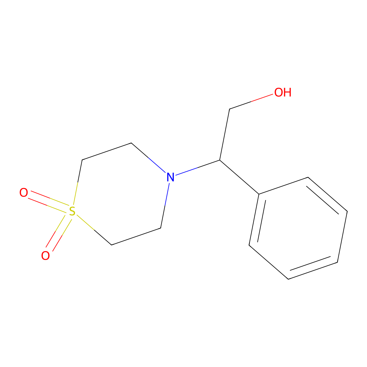 4-(2-Hydroxy-1-phenylethyl)-1lambda~6~,4-thiazinane-1,1-dione molecular structure, CAS 338749-33-0