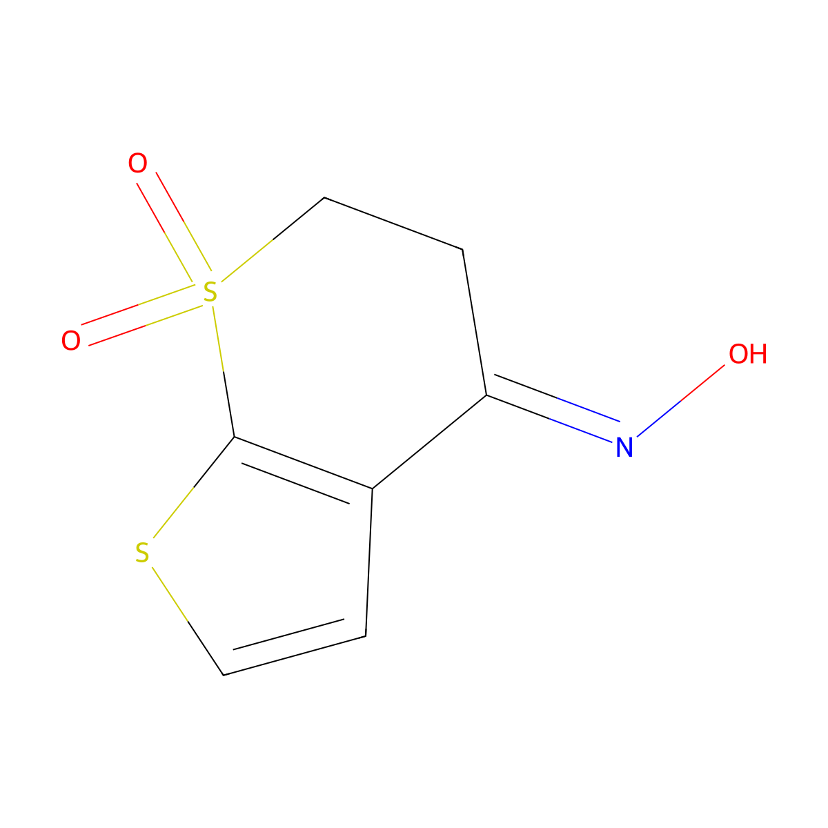 N-(7,7-dioxo-5,6-dihydrothieno[2,3-b]thiopyran-4-ylidene)hydroxylamine molecular structure, CAS 338749-43-2