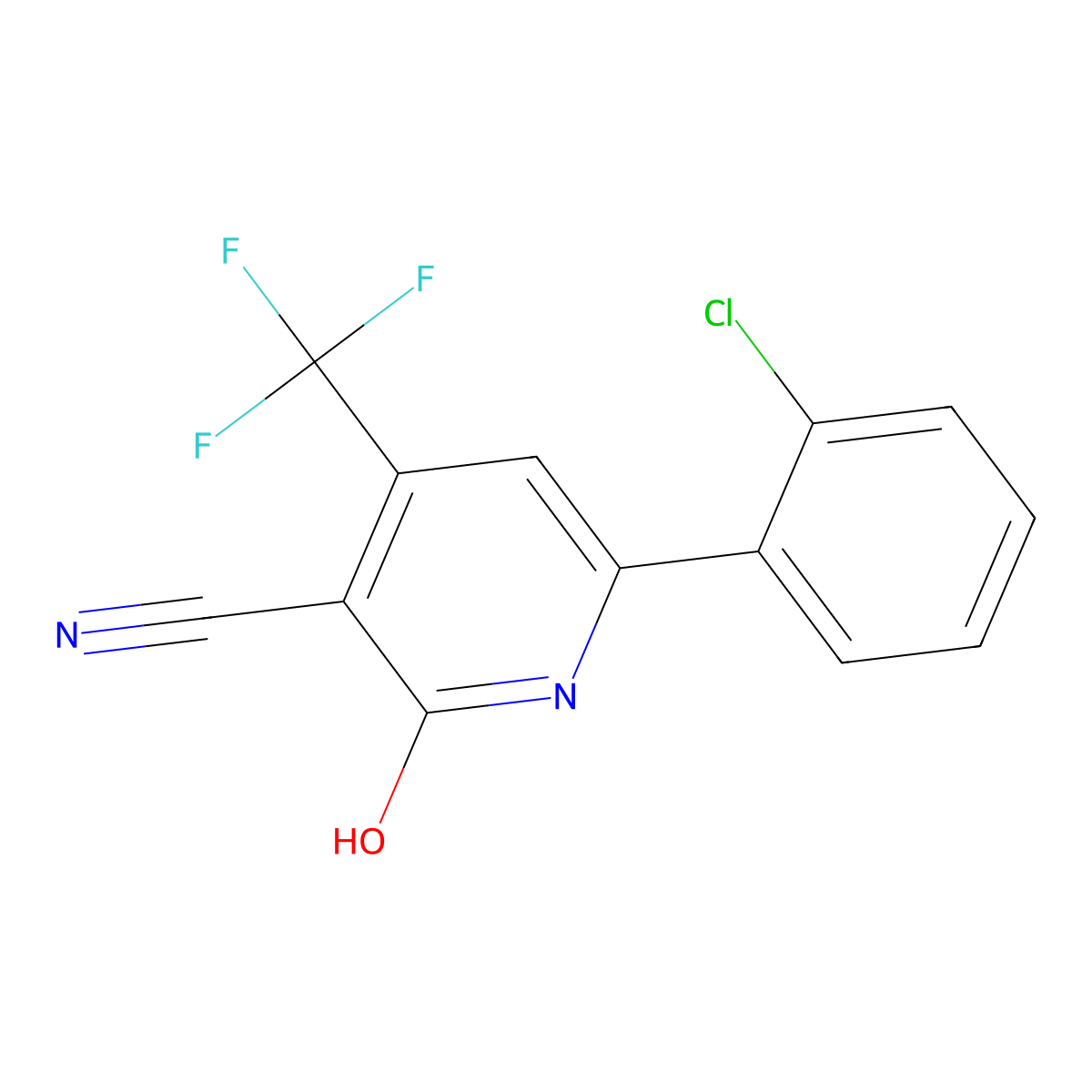 6-(2-Chlorophenyl)-2-hydroxy-4-(trifluoromethyl)nicotinonitrile molecular structure, CAS 338749-70-5