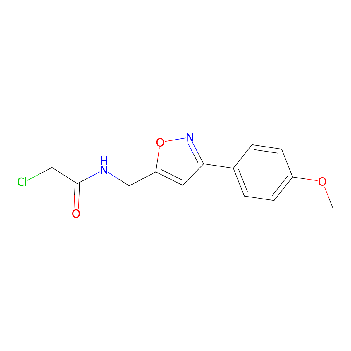 2-chloro-N-{[3-(4-methoxyphenyl)-5-isoxazolyl]methyl}acetamide molecular structure, CAS 338749-84-1