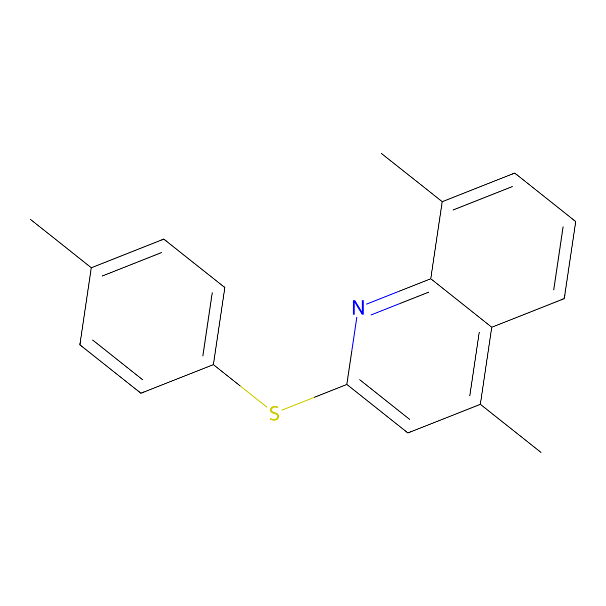 4,8-Dimethyl-2-[(4-methylphenyl)sulfanyl]quinoline molecular structure, CAS 338749-88-5