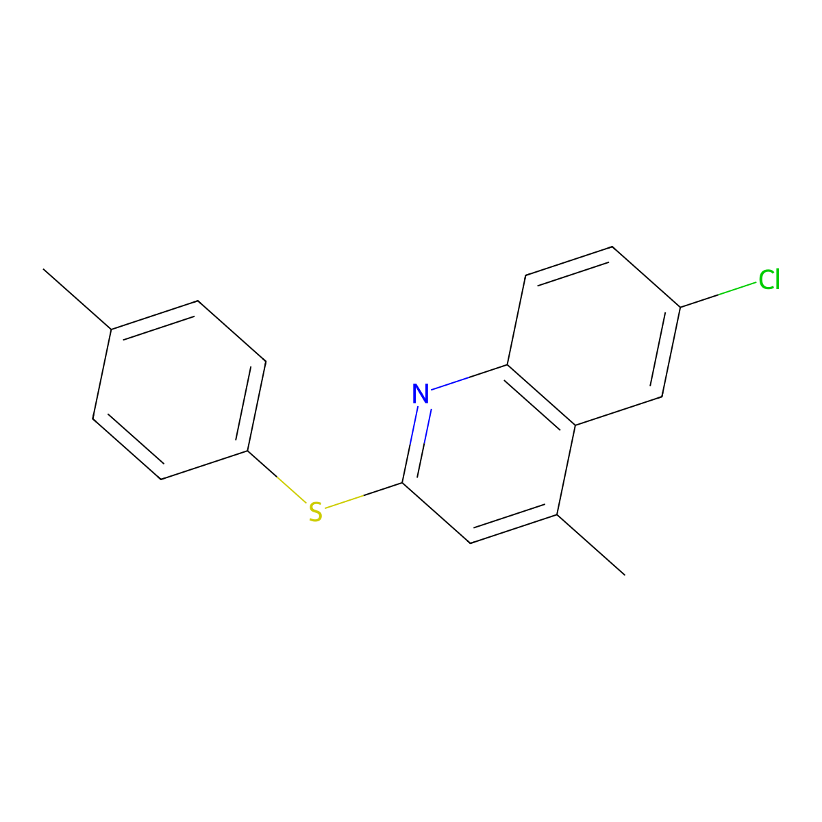 6-Chloro-4-methyl-2-[(4-methylphenyl)sulfanyl]quinoline molecular structure, CAS 338749-89-6
