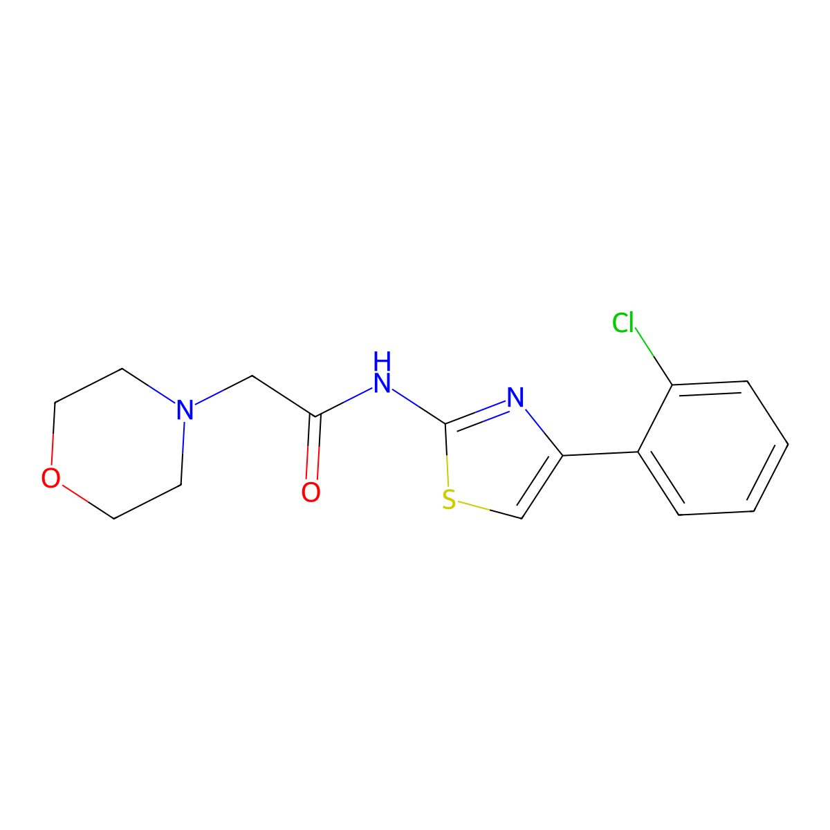 N-[4-(2-chlorophenyl)-1,3-thiazol-2-yl]-2-morpholinoacetamide molecular structure, CAS 338749-93-2