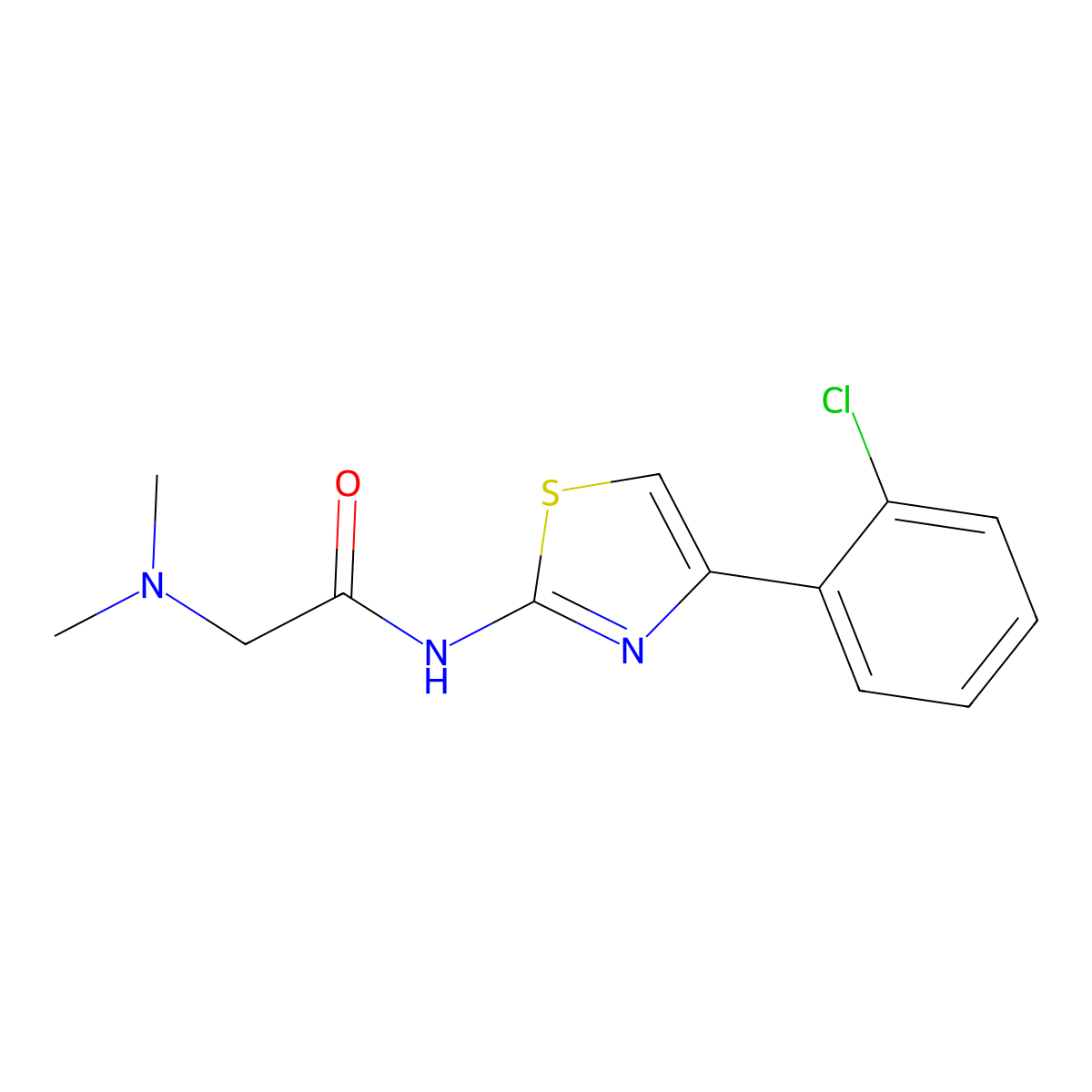 N-[4-(2-chlorophenyl)-1,3-thiazol-2-yl]-2-(dimethylamino)acetamide molecular structure, CAS 338749-95-4