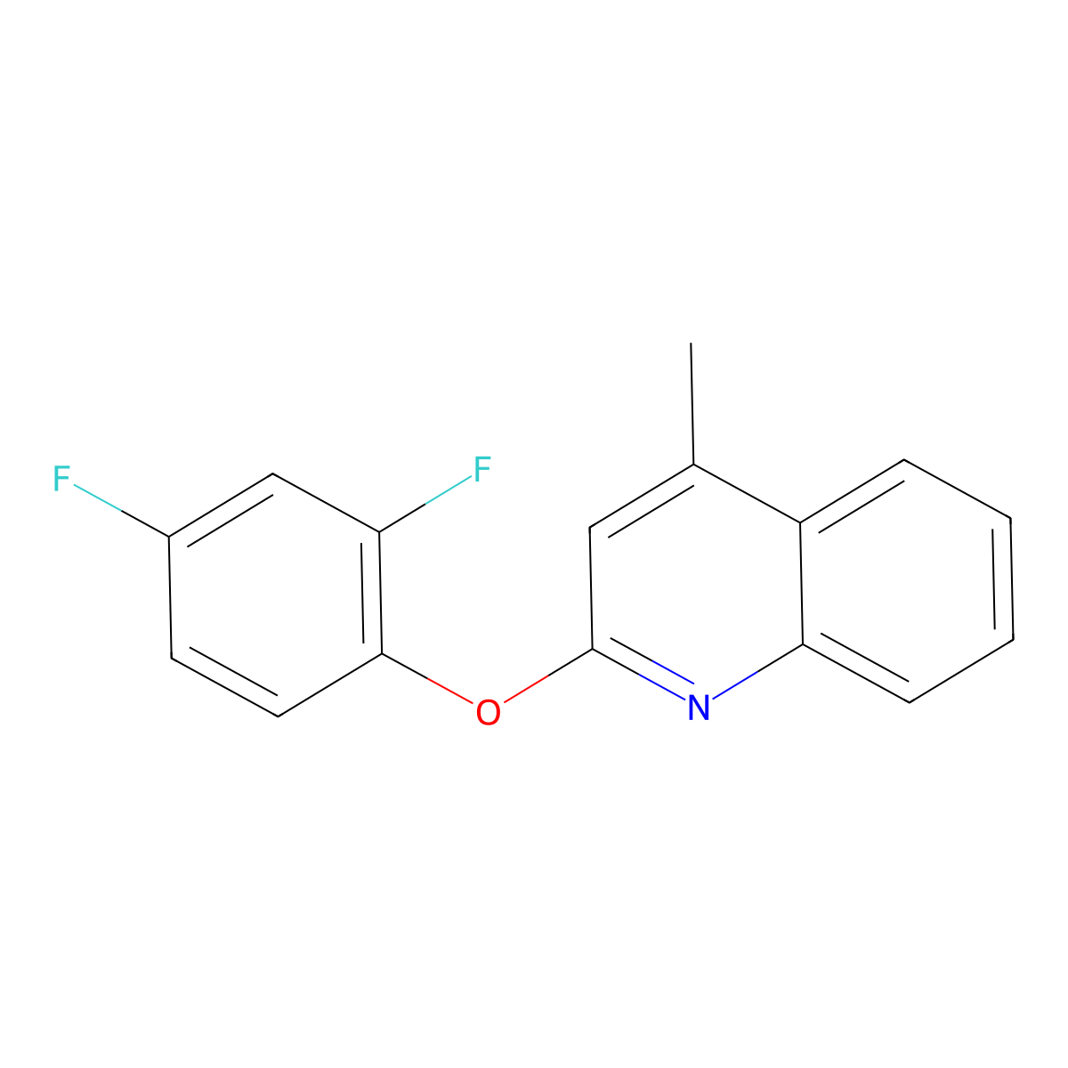 2-(2,4-Difluorophenoxy)-4-methylquinoline molecular structure, CAS 338749-98-7