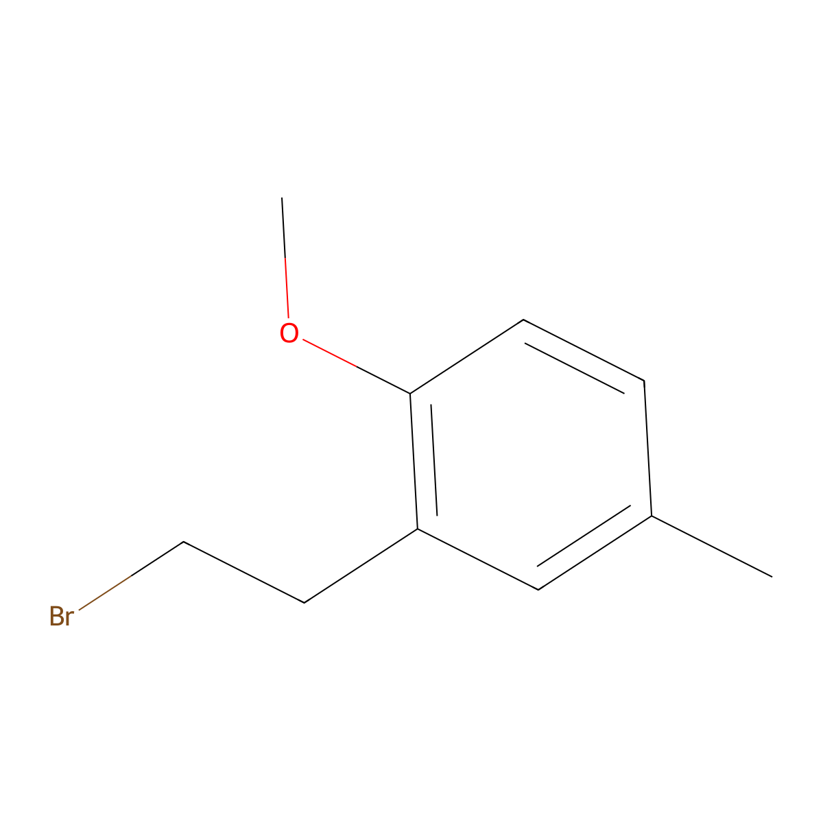 Benzene, 2-(2-bromoethyl)-1-methoxy-4-methyl- molecular structure, CAS 33875-90-0