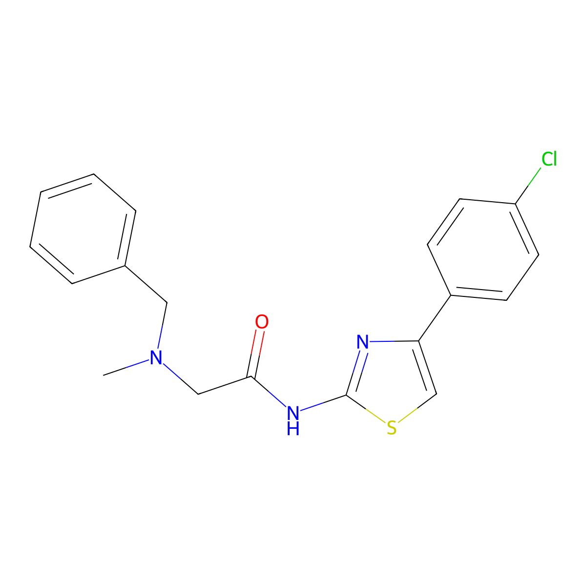2-[benzyl(methyl)amino]-N-[4-(4-chlorophenyl)-1,3-thiazol-2-yl]acetamide molecular structure, CAS 338750-05-3