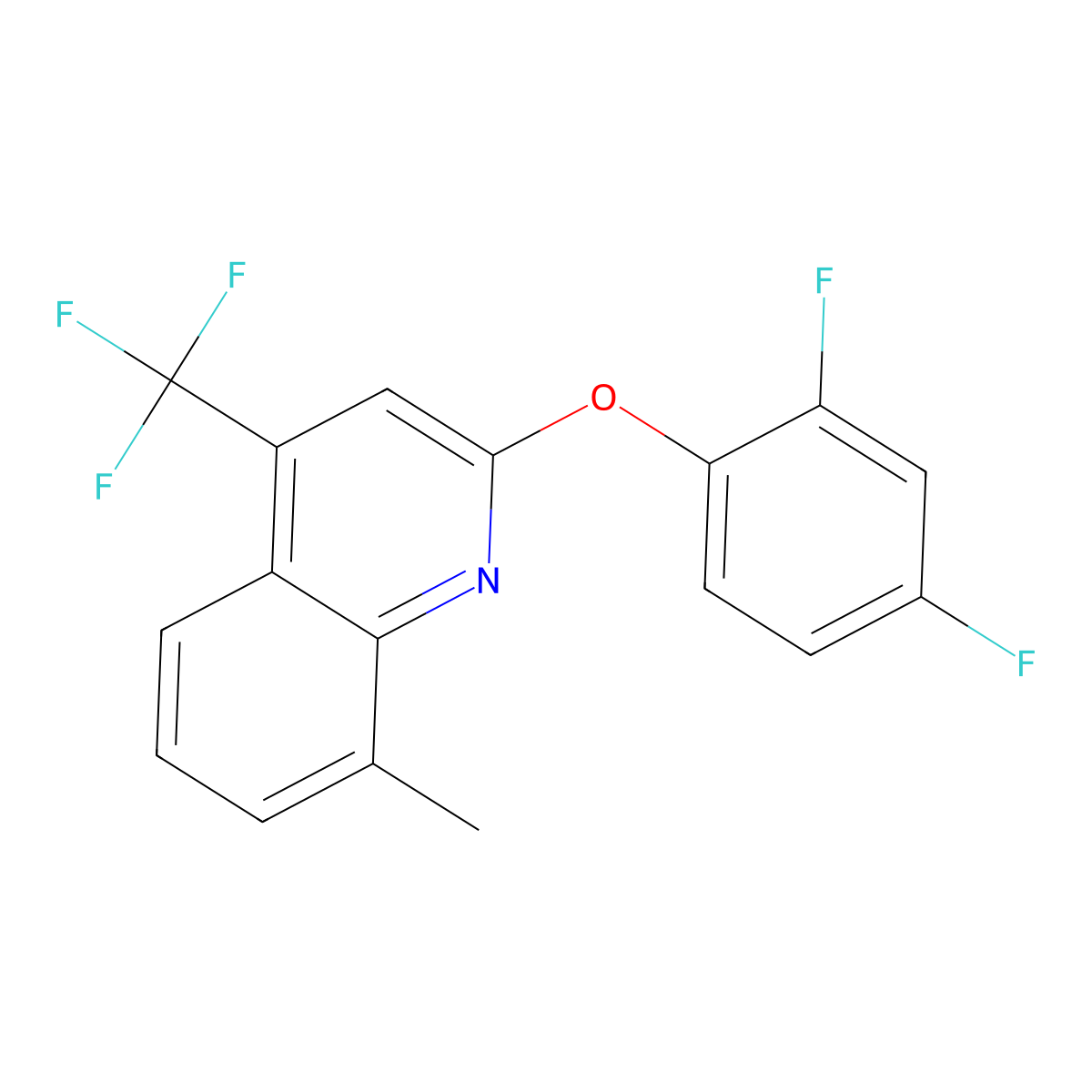 2-(2,4-Difluorophenoxy)-8-methyl-4-(trifluoromethyl)quinoline molecular structure, CAS 338750-08-6