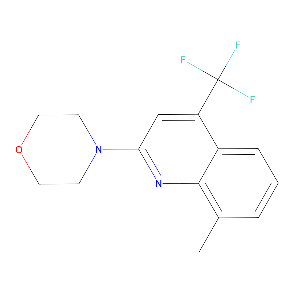 8-Methyl-2-morpholino-4-(trifluoromethyl)quinoline molecular structure, CAS 338750-10-0