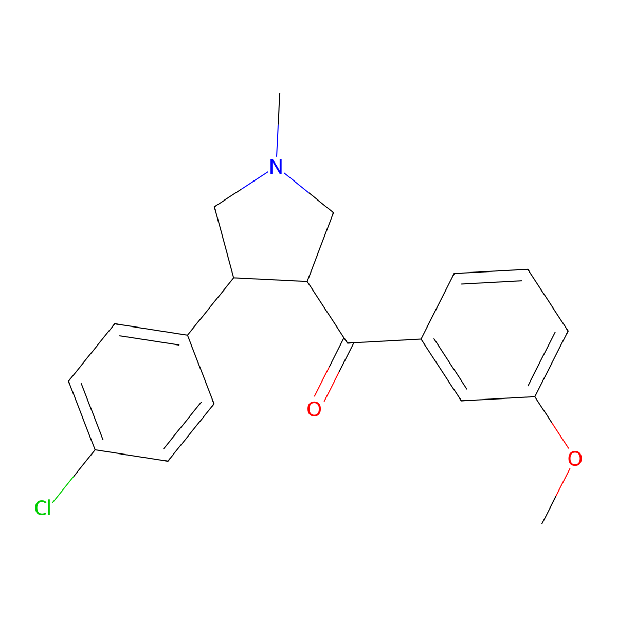 [4-(4-chlorophenyl)-1-methyltetrahydro-1H-pyrrol-3-yl](3-methoxyphenyl)methanone molecular structure, CAS 338750-27-9