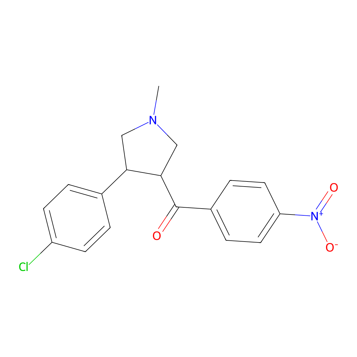 [4-(4-chlorophenyl)-1-methyltetrahydro-1H-pyrrol-3-yl](4-nitrophenyl)methanone molecular structure, CAS 338750-28-0