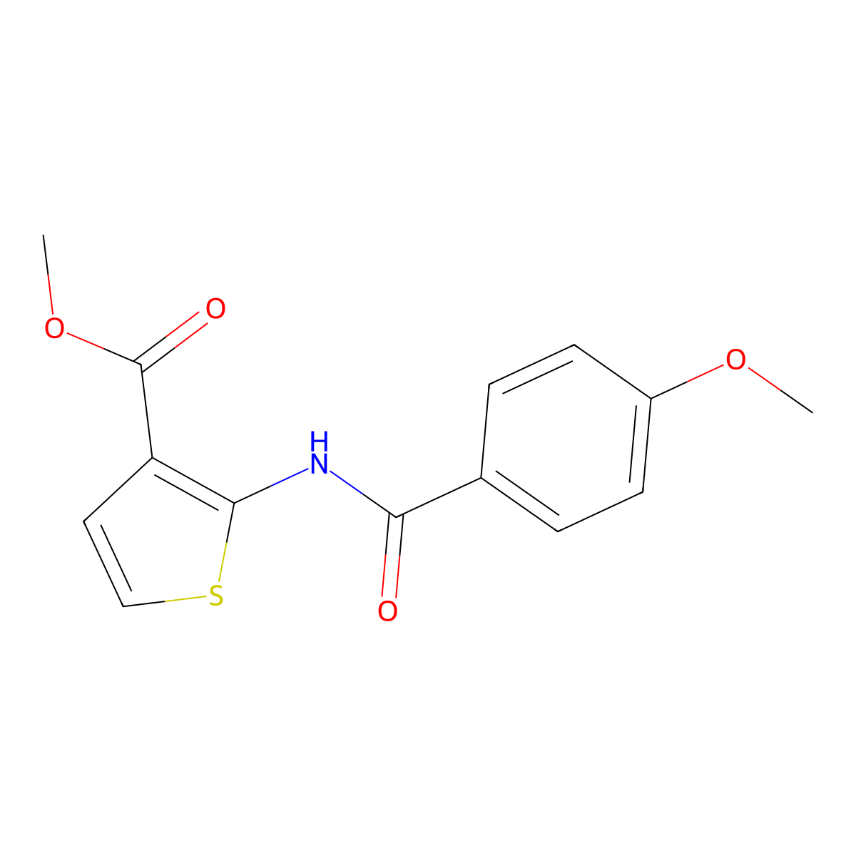 Methyl 2-(4-methoxybenzamido)thiophene-3-carboxylate molecular structure, CAS 338750-45-1