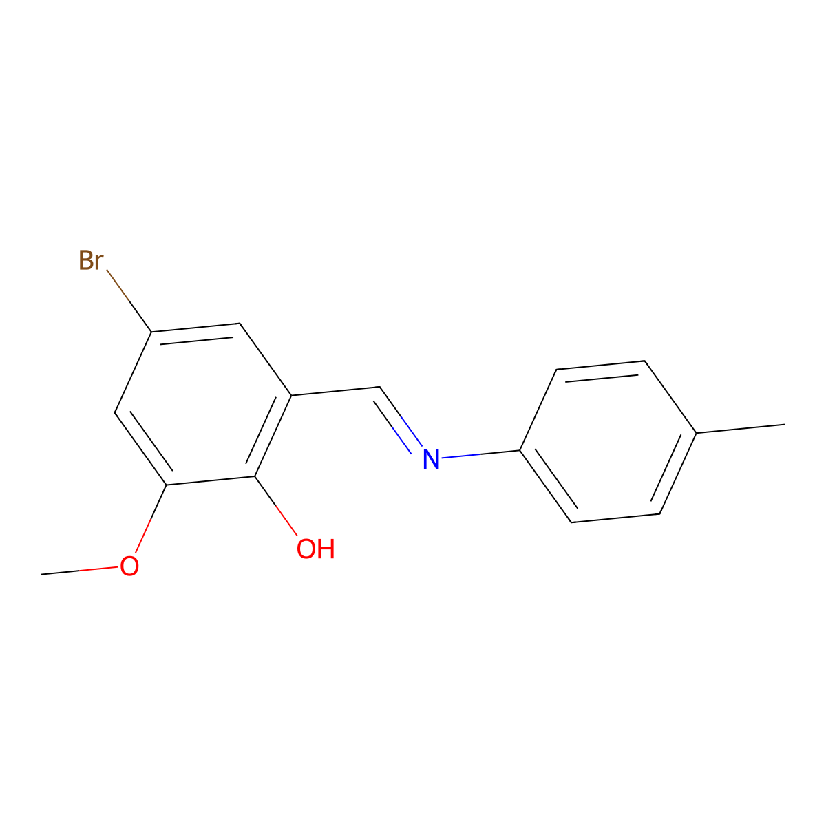 4-Bromo-2-methoxy-6-{[(4-methylphenyl)imino]methyl}benzenol molecular structure, CAS 338750-58-6