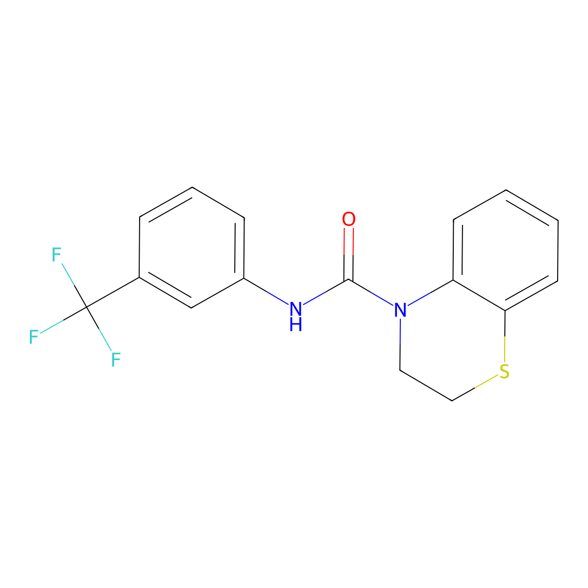 N-[3-(trifluoromethyl)phenyl]-2,3-dihydro-4H-1,4-benzothiazine-4-carboxamide molecular structure, CAS 338750-69-9
