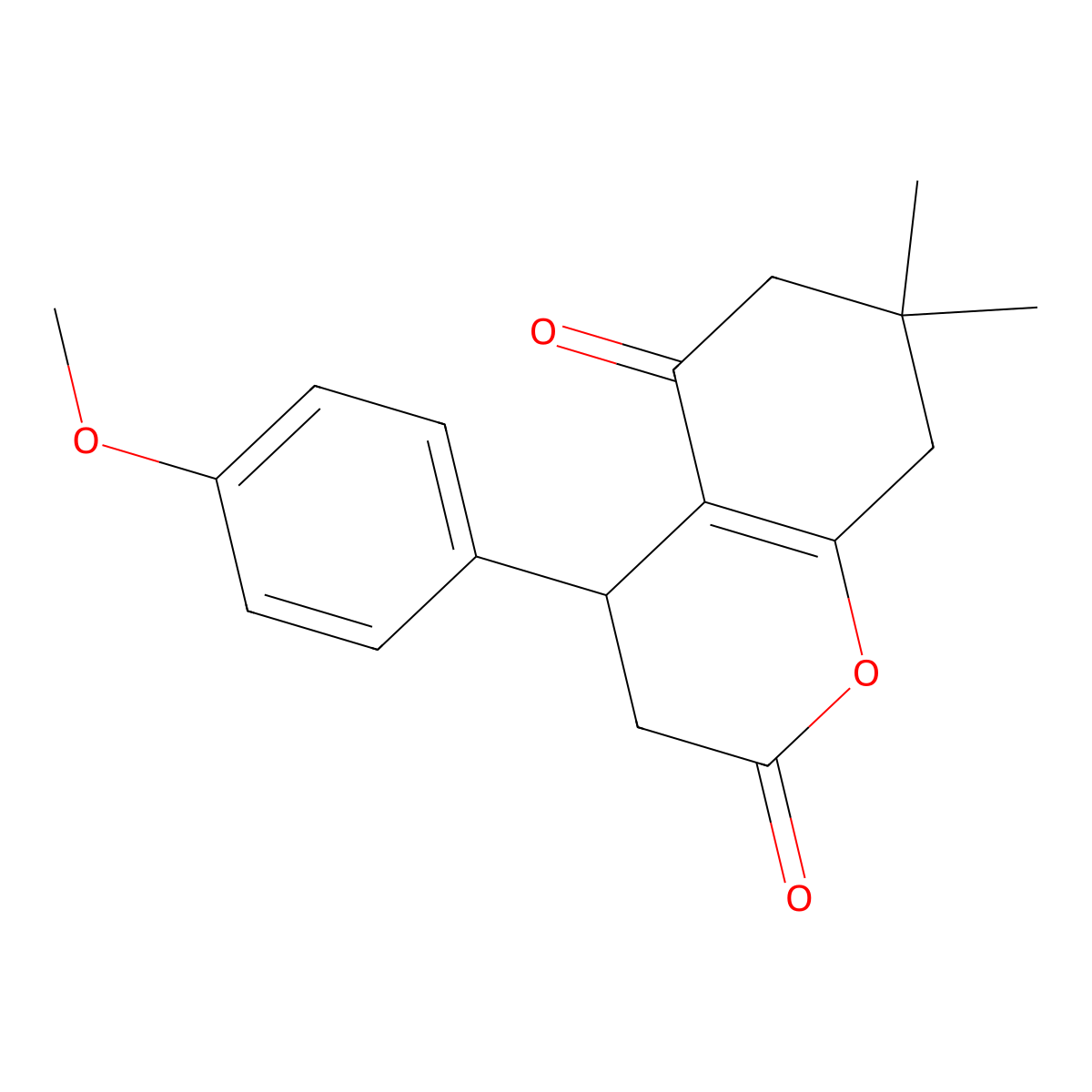 4-(4-methoxyphenyl)-7,7-dimethyl-4,6,7,8-tetrahydro-2H-chromene-2,5(3H)-dione molecular structure, CAS 338750-77-9