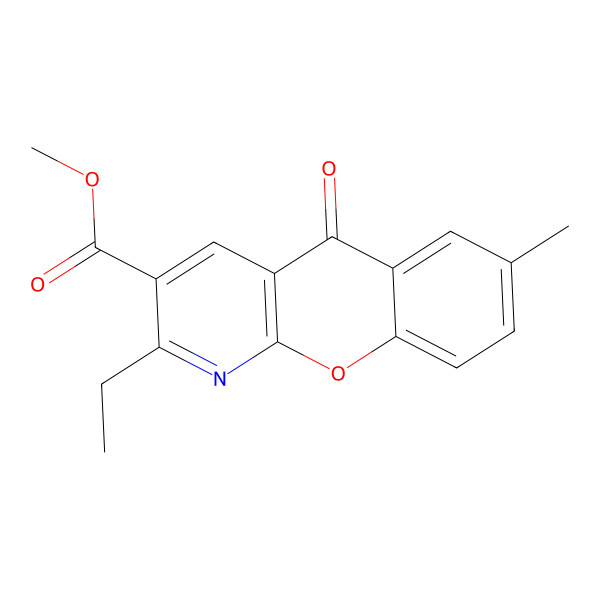 methyl 2-ethyl-7-methyl-5-oxo-5H-chromeno[2,3-b]pyridine-3-carboxylate molecular structure, CAS 338751-29-4