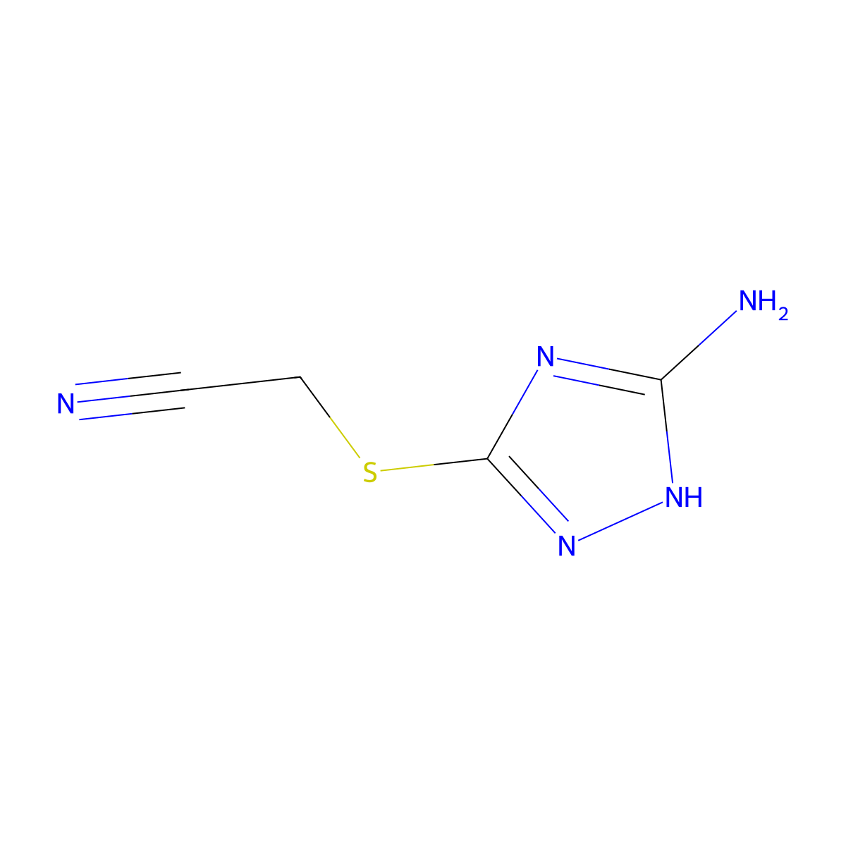2-[(5-amino-1H-1,2,4-triazol-3-yl)sulfanyl]acetonitrile molecular structure, CAS 338751-47-6