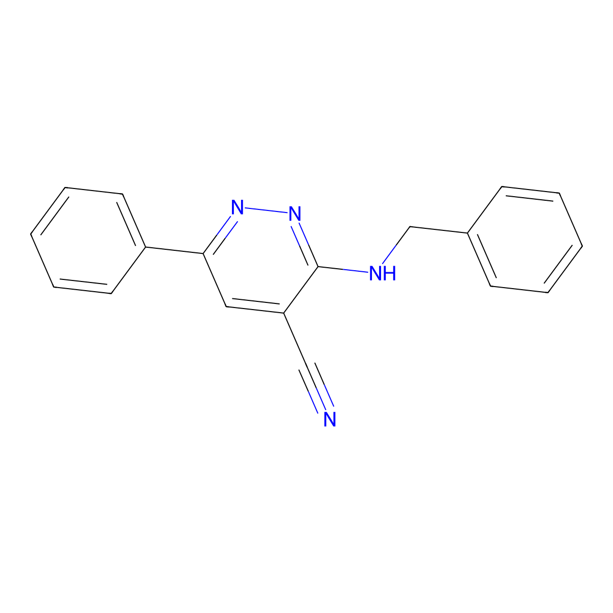 3-(Benzylamino)-6-phenylpyridazine-4-carbonitrile molecular structure, CAS 338751-60-3