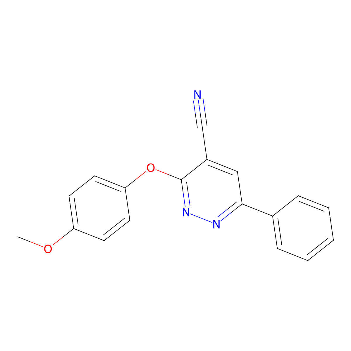 3-(4-Methoxyphenoxy)-6-phenylpyridazine-4-carbonitrile molecular structure, CAS 338751-62-5