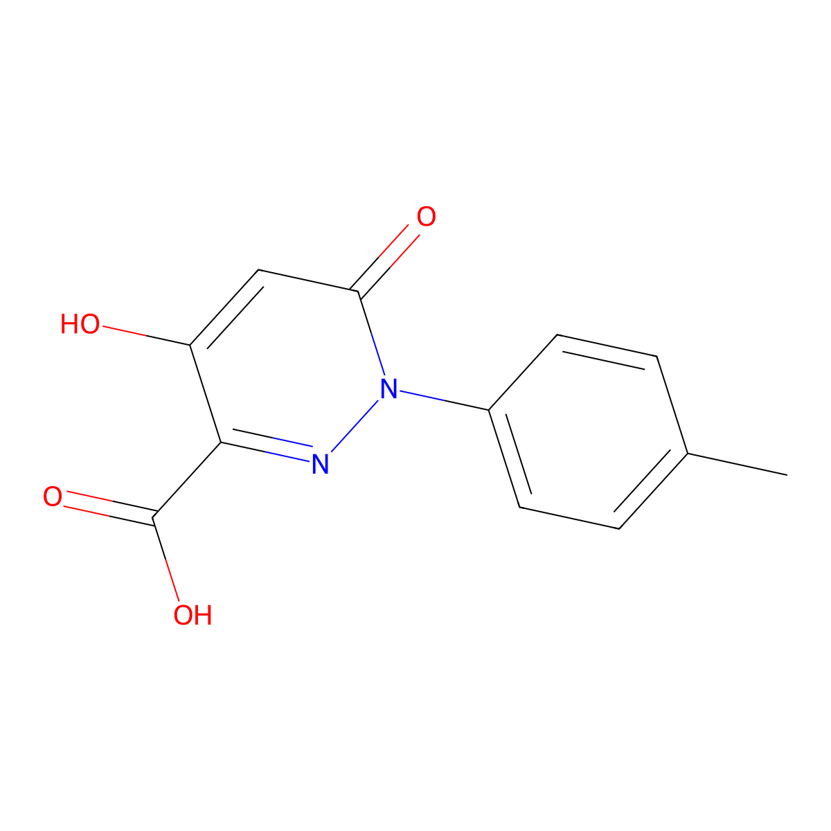 4-Hydroxy-1-(4-methylphenyl)-6-oxo-1,6-dihydropyridazine-3-carboxylic acid molecular structure, CAS 338751-69-2