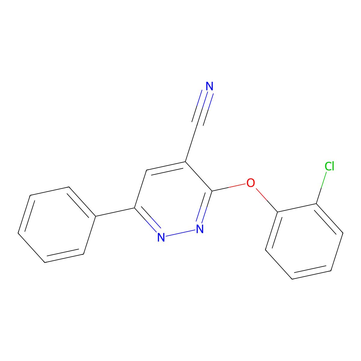 3-(2-Chlorophenoxy)-6-phenyl-4-pyridazinecarbonitrile molecular structure, CAS 338751-75-0