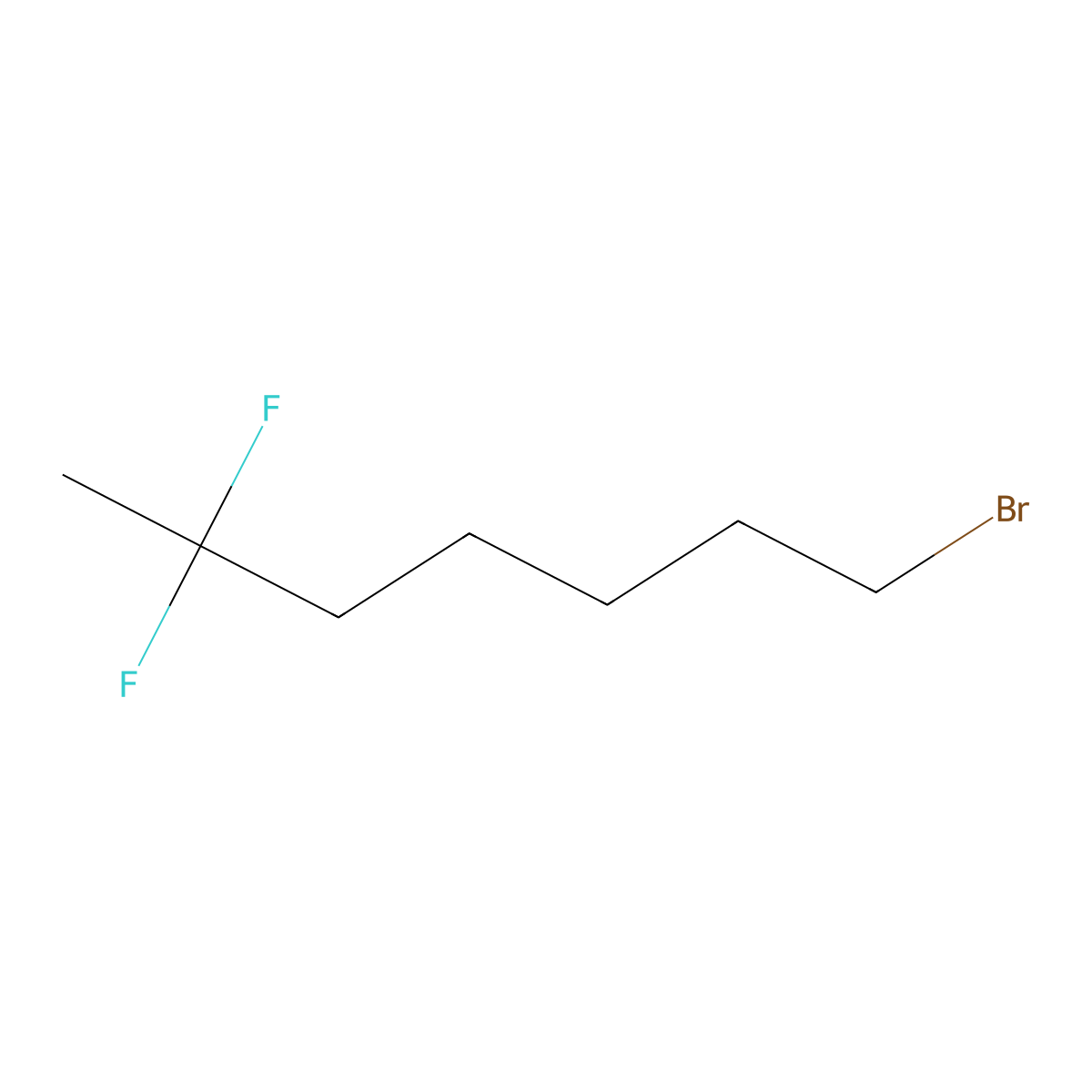 1-Bromo-6,6-difluoroheptane molecular structure, CAS 338751-88-5