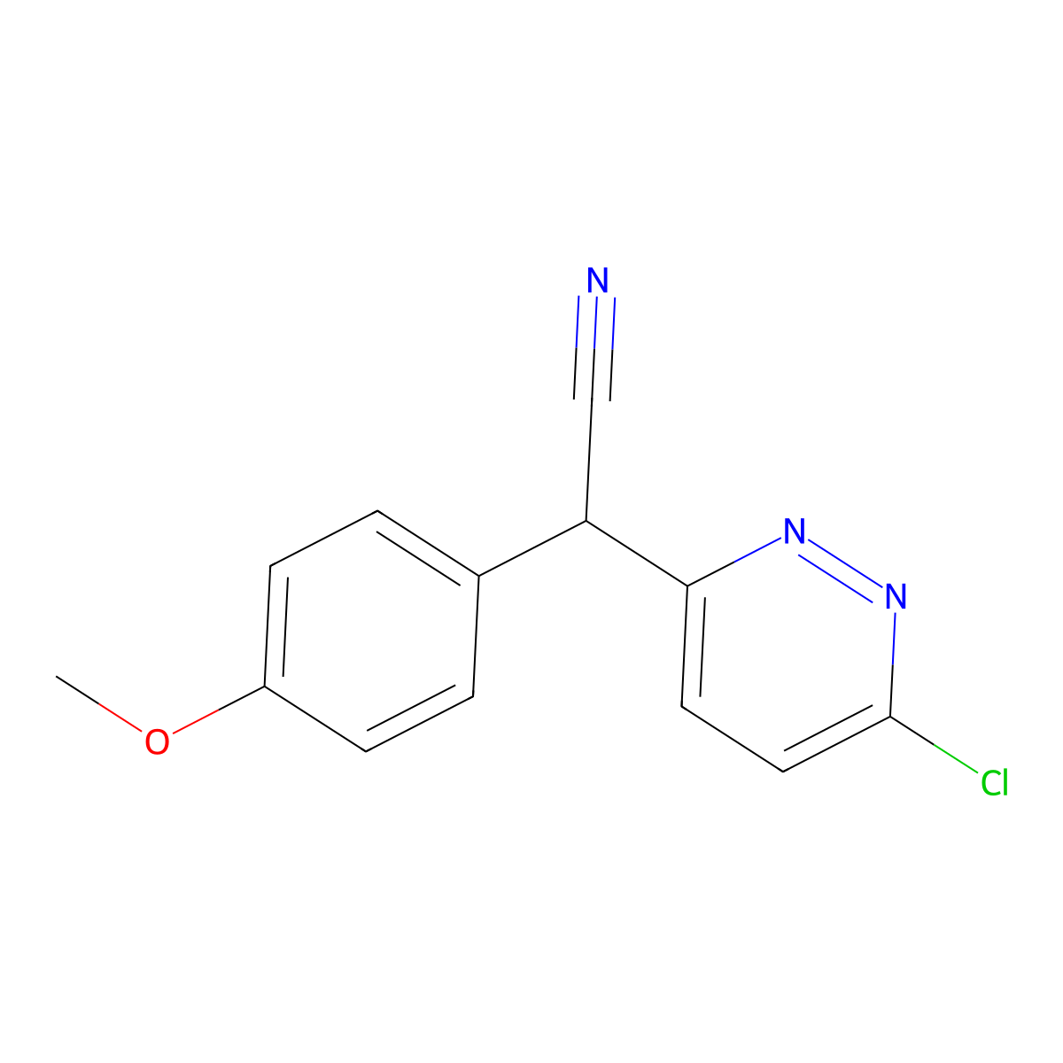 2-(6-Chloropyridazin-3-yl)-2-(4-methoxyphenyl)acetonitrile molecular structure, CAS 338752-84-4