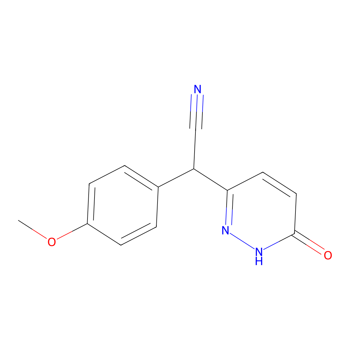 2-(6-Hydroxy-3-pyridazinyl)-2-(4-methoxyphenyl)acetonitrile molecular structure, CAS 338752-91-3