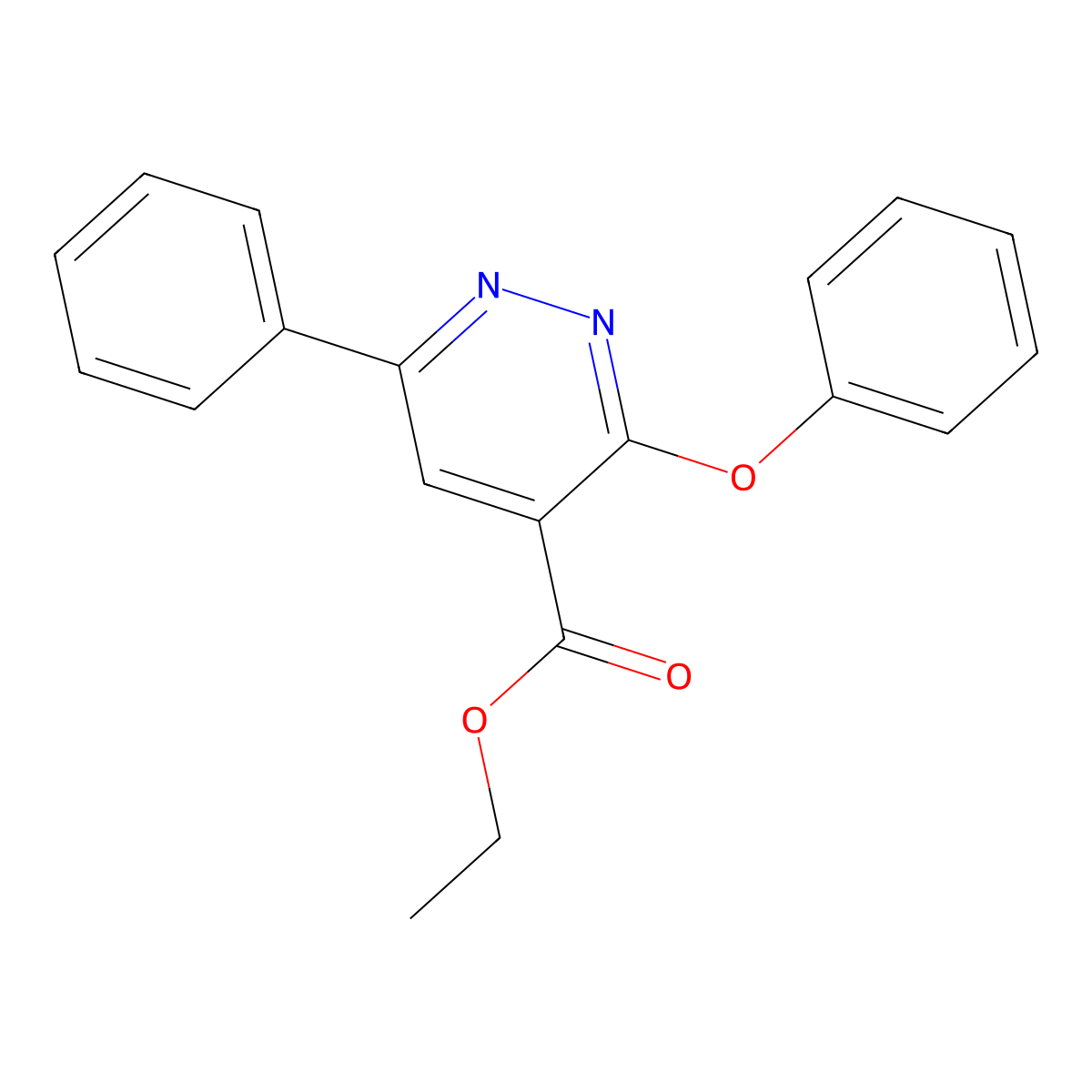 Ethyl 3-phenoxy-6-phenylpyridazine-4-carboxylate molecular structure, CAS 338752-99-1