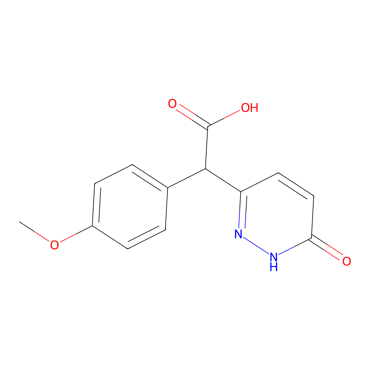 2-(6-Hydroxy-3-pyridazinyl)-2-(4-methoxyphenyl)acetic acid molecular structure, CAS 338753-06-3