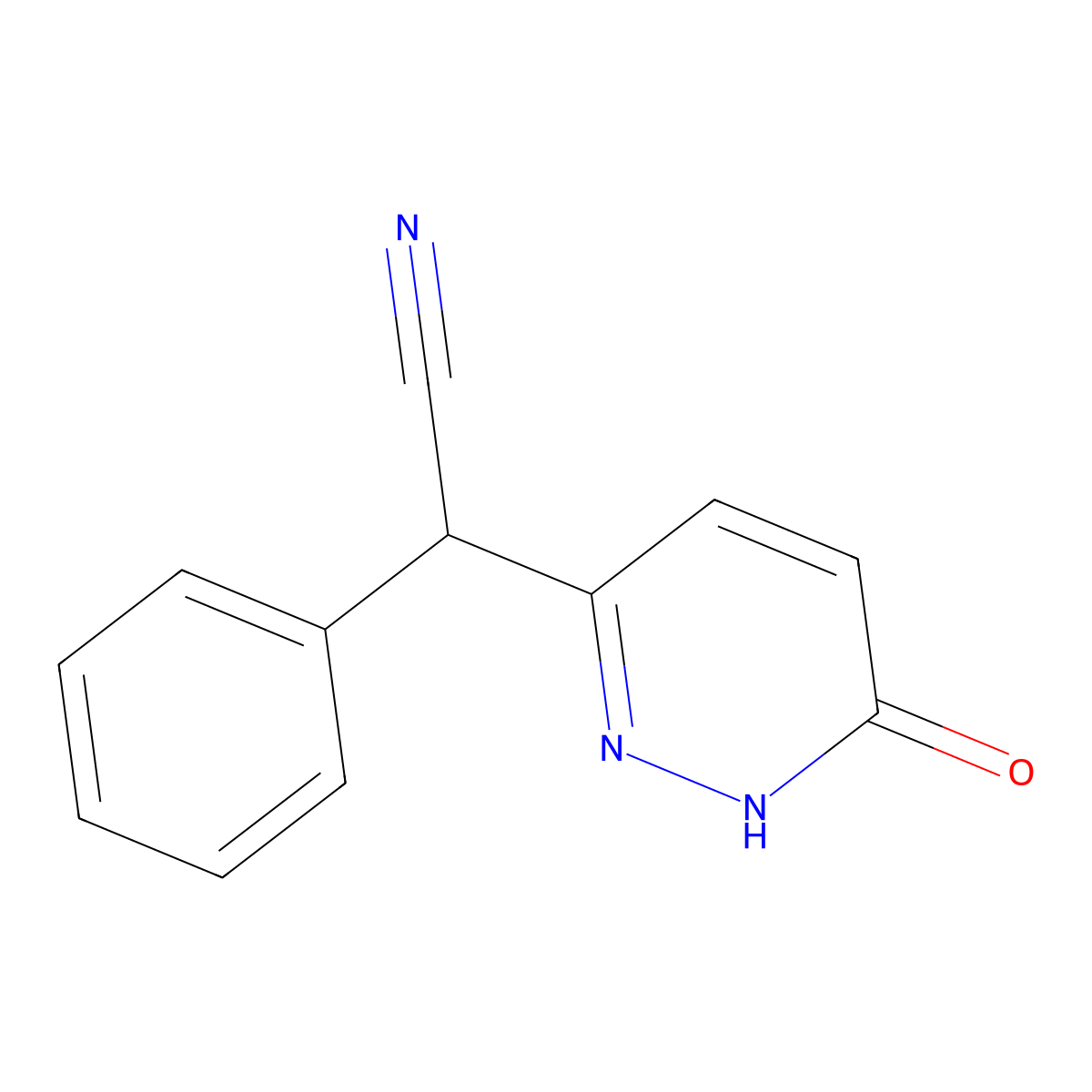 2-(6-Hydroxypyridazin-3-yl)-2-phenylacetonitrile molecular structure, CAS 338753-08-5
