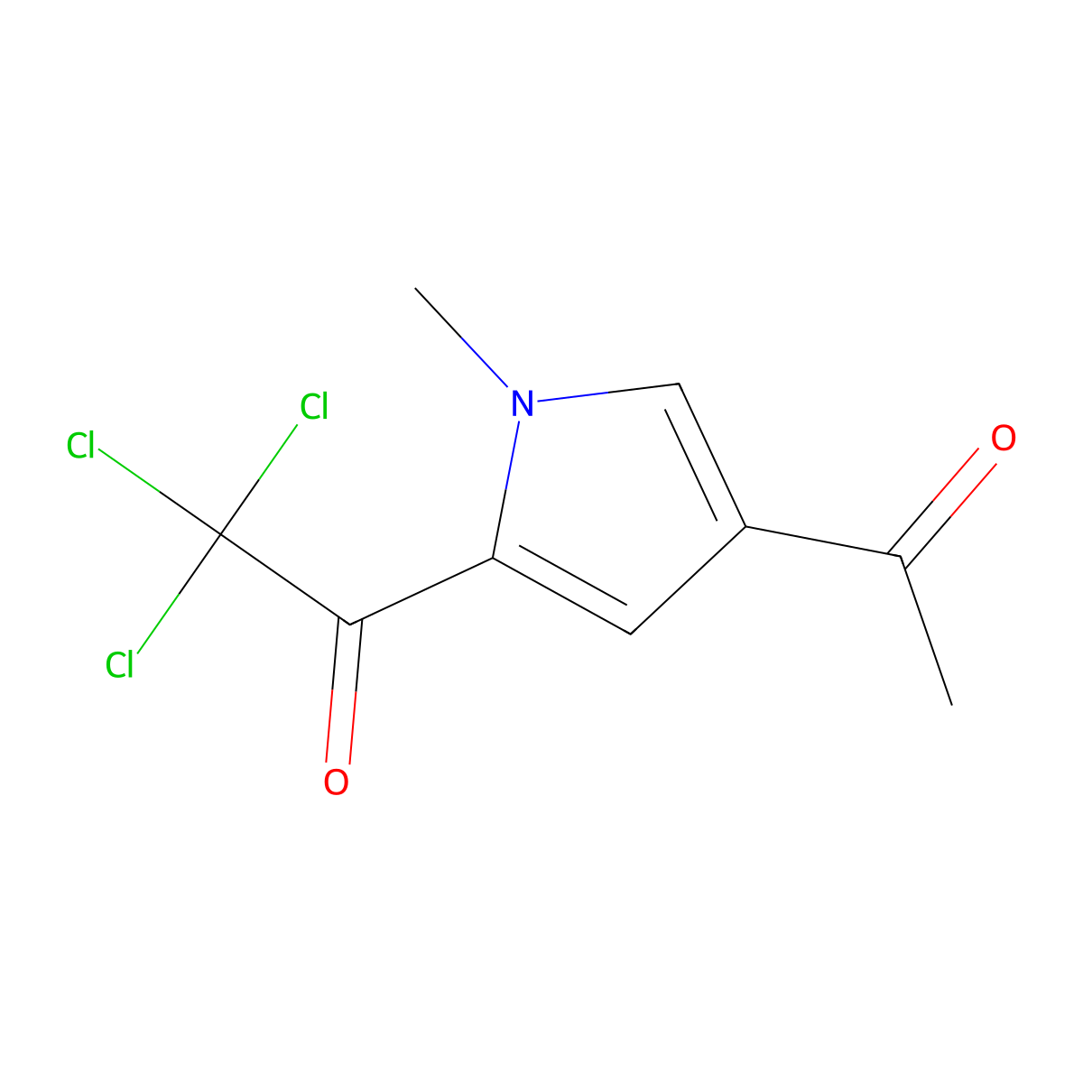 1-(4-acetyl-1-methyl-1H-pyrrol-2-yl)-2,2,2-trichloroethan-1-one molecular structure, CAS 338753-30-3