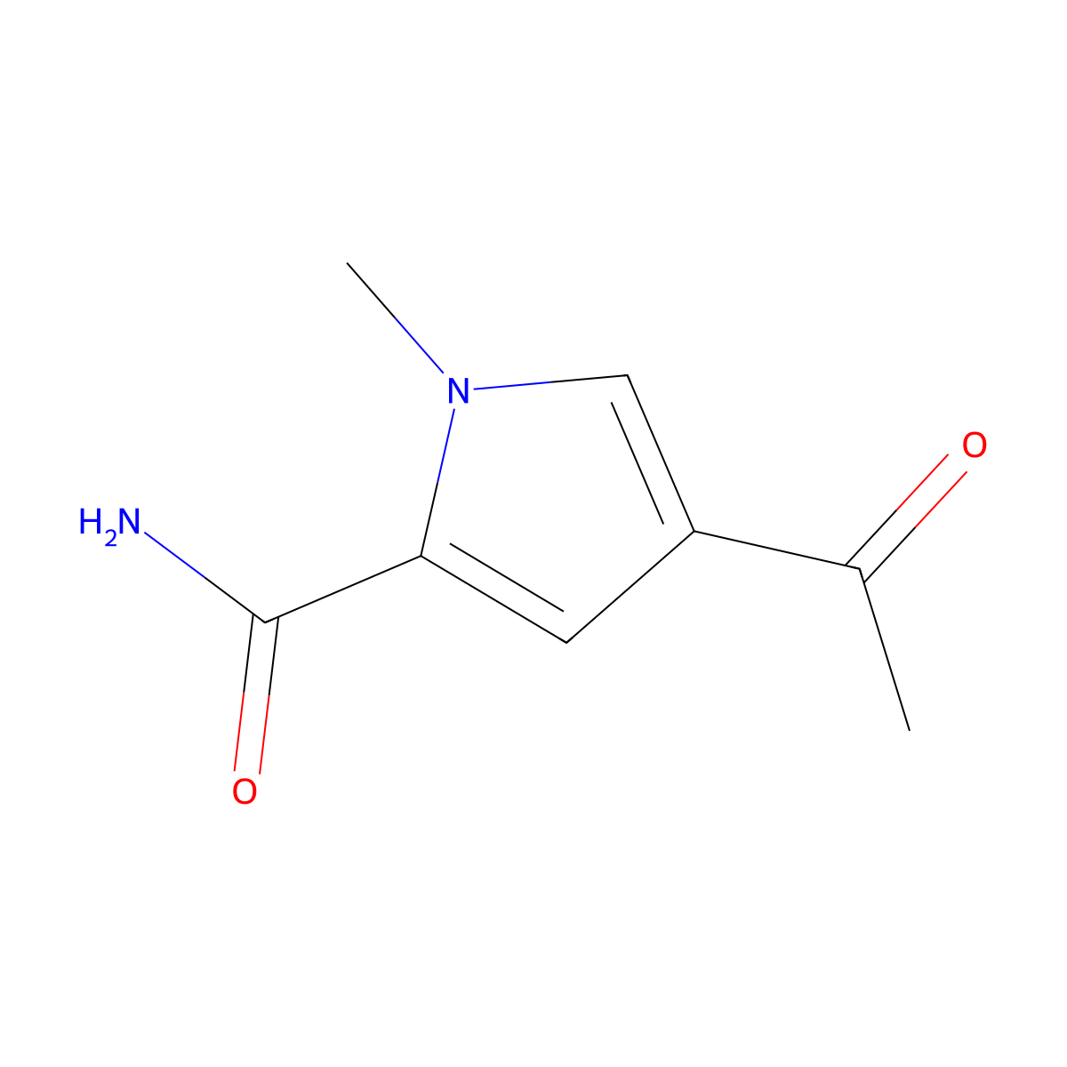 4-acetyl-1-methyl-1H-pyrrole-2-carboxamide molecular structure, CAS 338753-32-5
