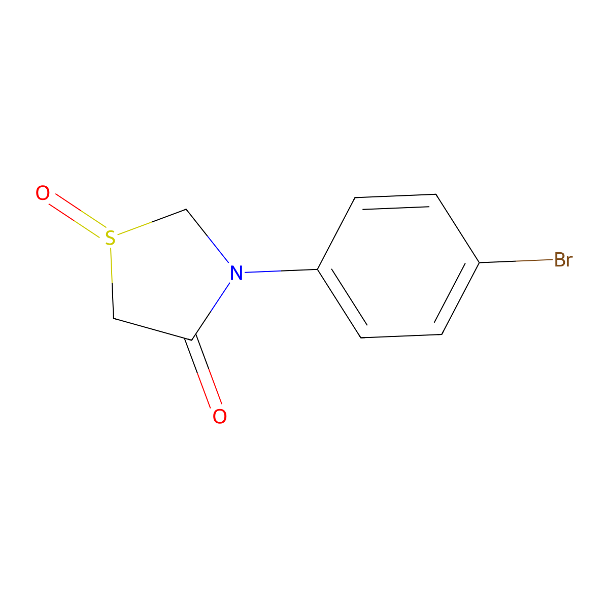 3-(4-Bromophenyl)-1-oxo-1,3-thiazolidin-4-one molecular structure, CAS 338753-36-9
