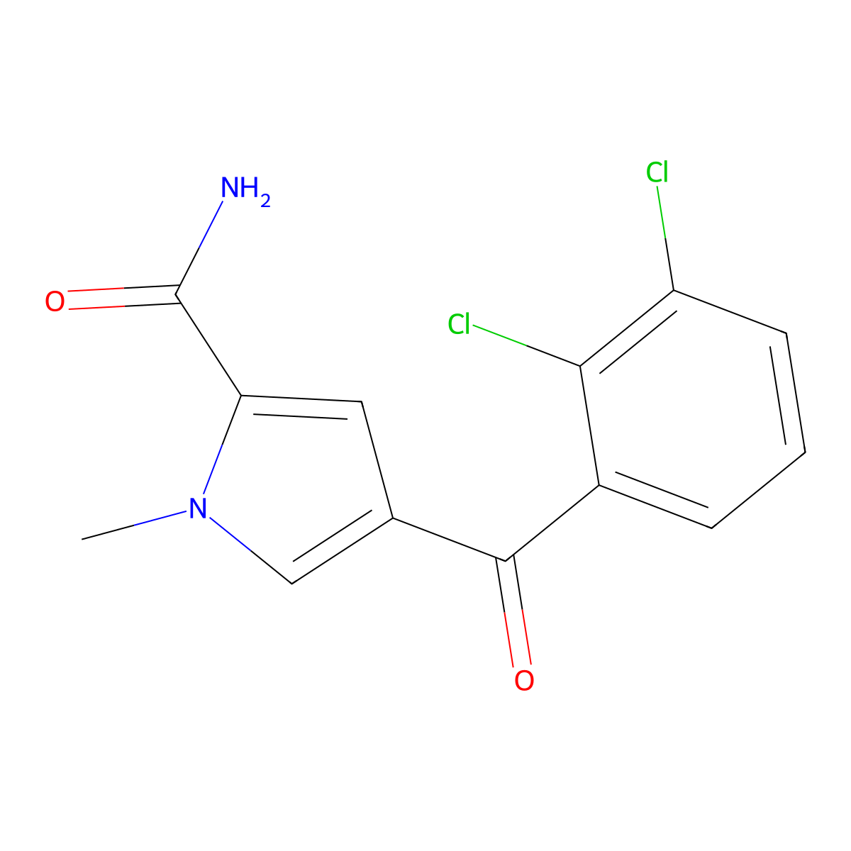 4-(2,3-dichlorobenzoyl)-1-methyl-1H-pyrrole-2-carboxamide molecular structure, CAS 338753-49-4