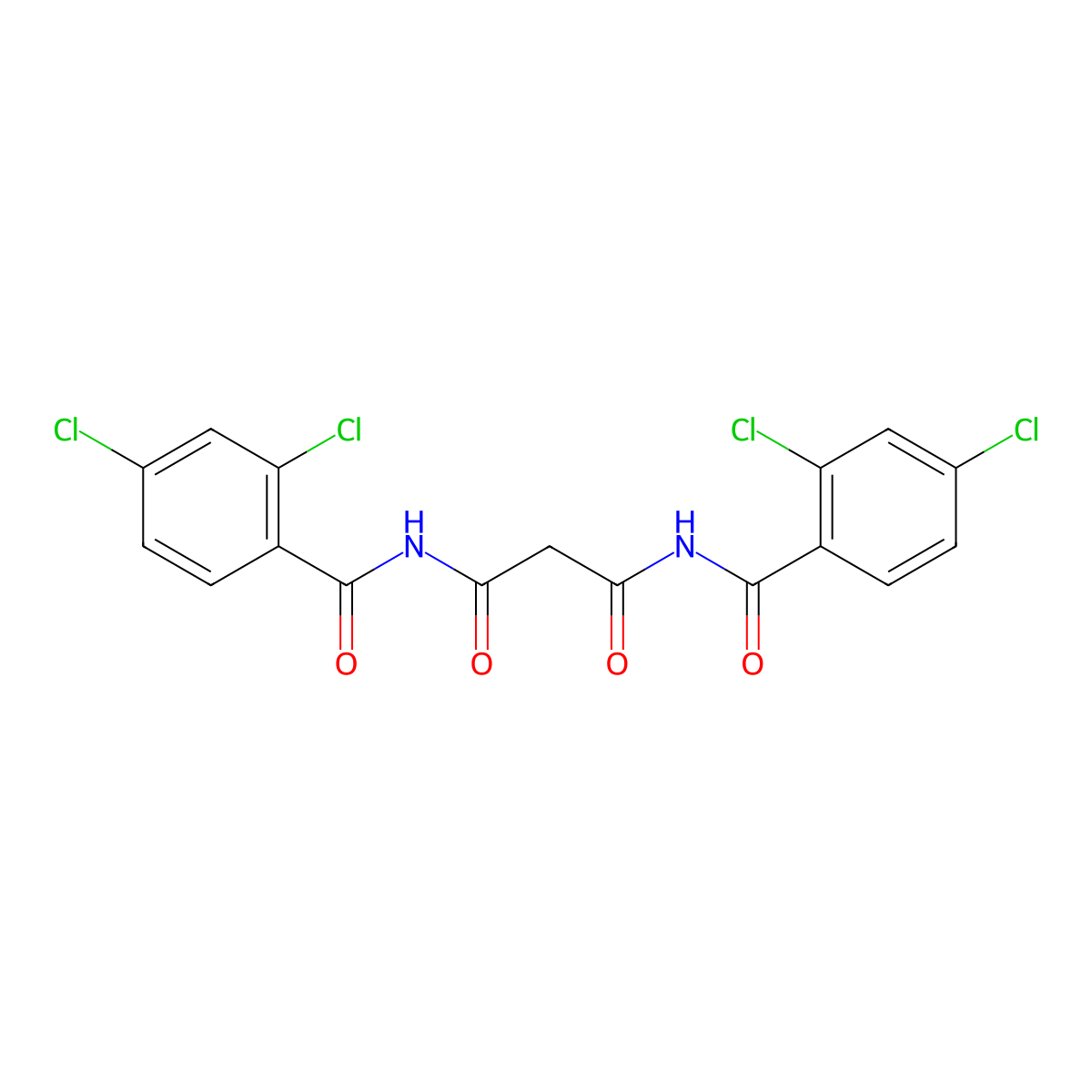 N,N'-bis(2,4-dichlorobenzoyl)propanediamide molecular structure, CAS 338753-74-5