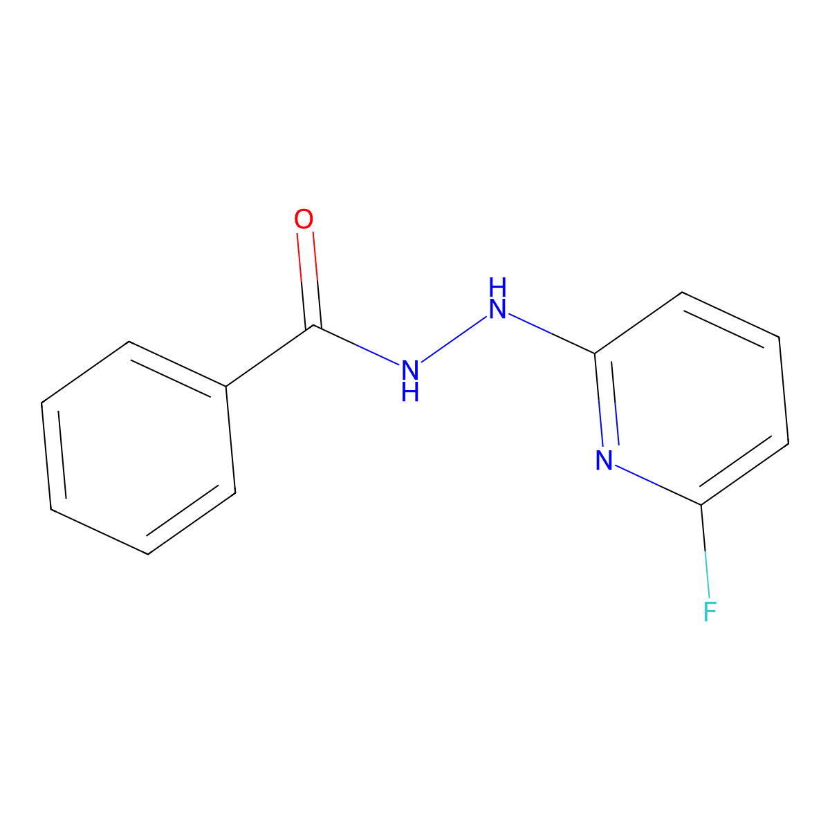 N'-(6-fluoropyridin-2-yl)benzohydrazide molecular structure, CAS 338753-84-7