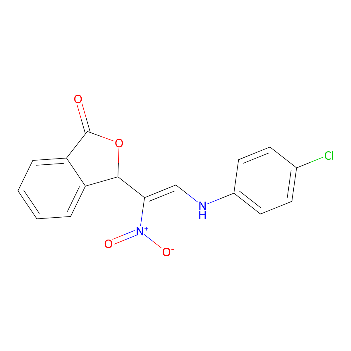 3-[2-(4-chloroanilino)-1-nitrovinyl]-2-benzofuran-1(3H)-one molecular structure, CAS 338753-94-9
