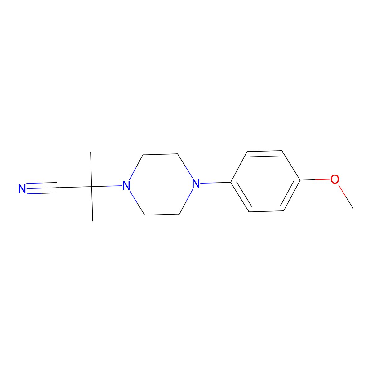 2-[4-(4-Methoxyphenyl)piperazin-1-yl]-2-methylpropanenitrile molecular structure, CAS 338754-02-2