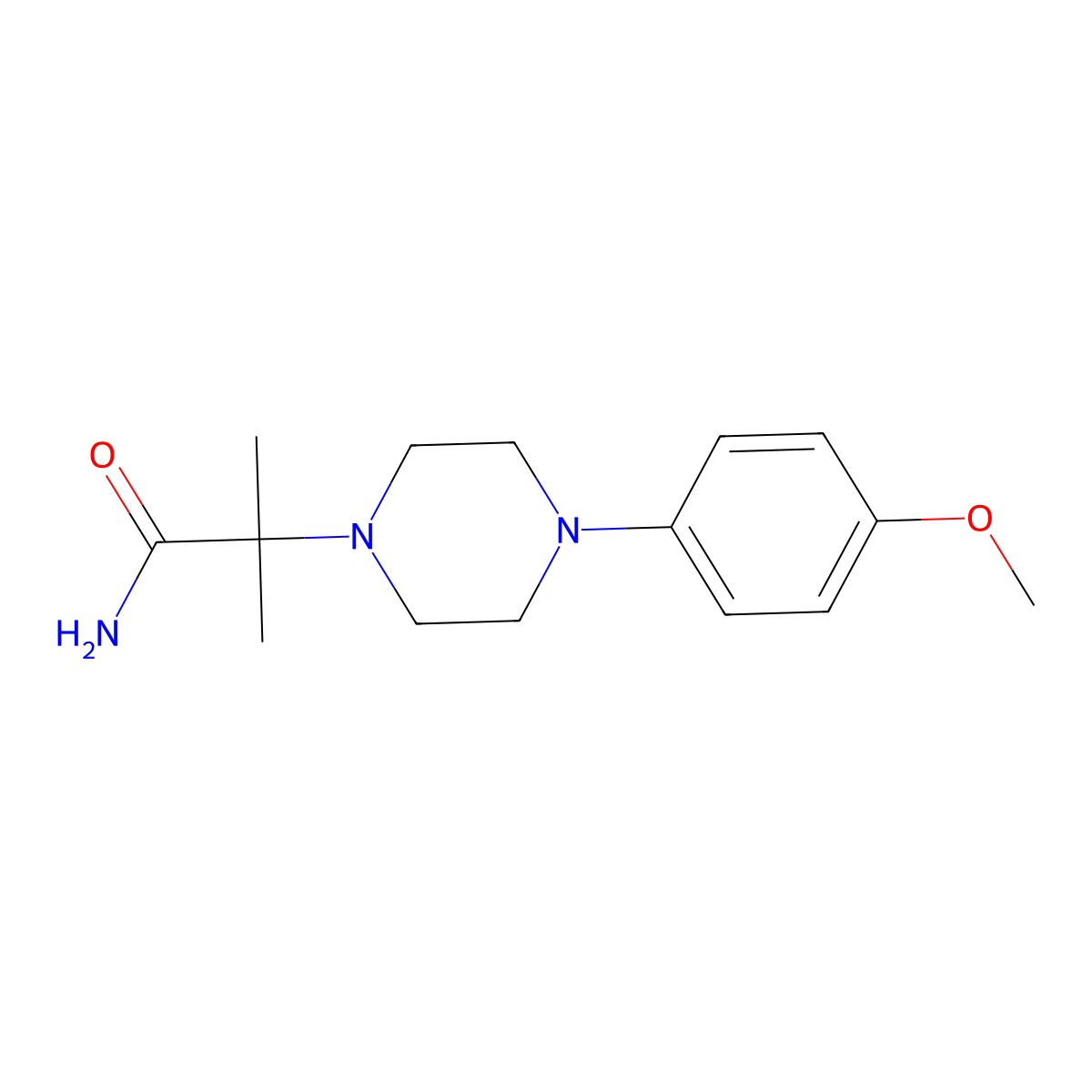 2-[4-(4-Methoxyphenyl)piperazin-1-yl]-2-methylpropanamide molecular structure, CAS 338754-03-3