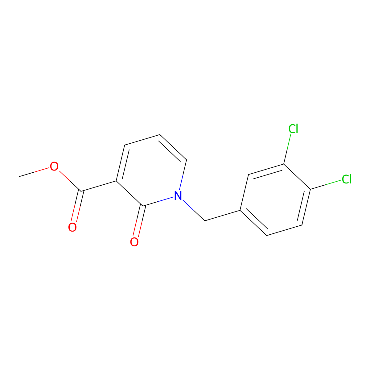 Methyl 1-(3,4-dichlorobenzyl)-2-oxo-1,2-dihydro-3-pyridinecarboxylate molecular structure, CAS 338754-09-9