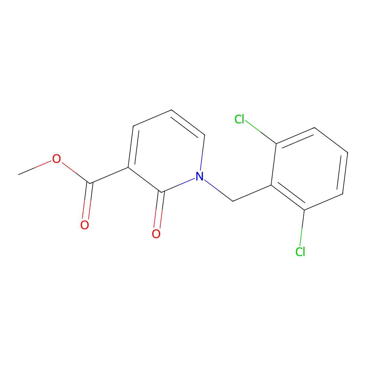 Methyl 1-(2,6-dichlorobenzyl)-2-oxo-1,2-dihydro-3-pyridinecarboxylate molecular structure, CAS 338754-19-1
