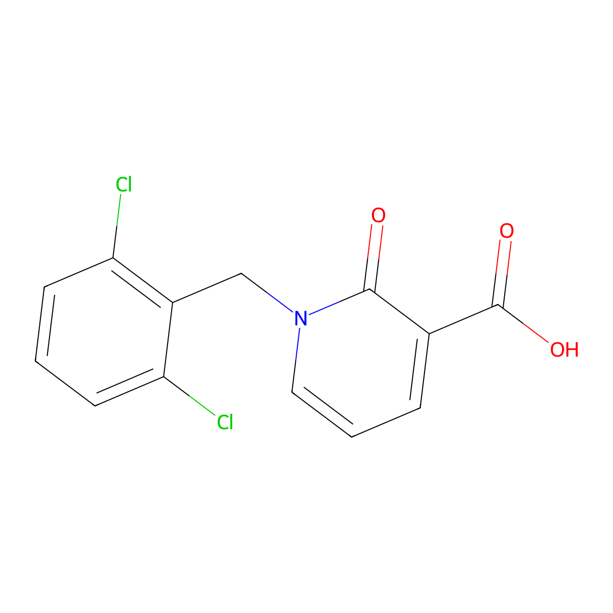 1-(2,6-Dichlorobenzyl)-2-Oxo-1,2-Dihydro-3-Pyridinecarboxylic Acid molecular structure, CAS 338754-23-7