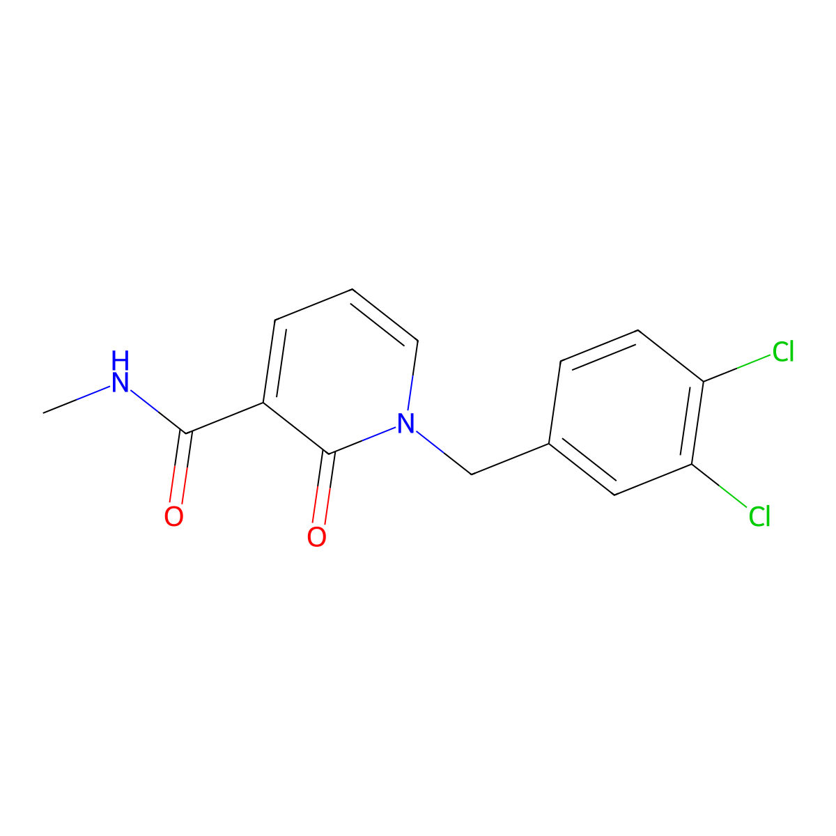 1-(3,4-dichlorobenzyl)-N-methyl-2-oxo-1,2-dihydro-3-pyridinecarboxamide molecular structure, CAS 338754-25-9