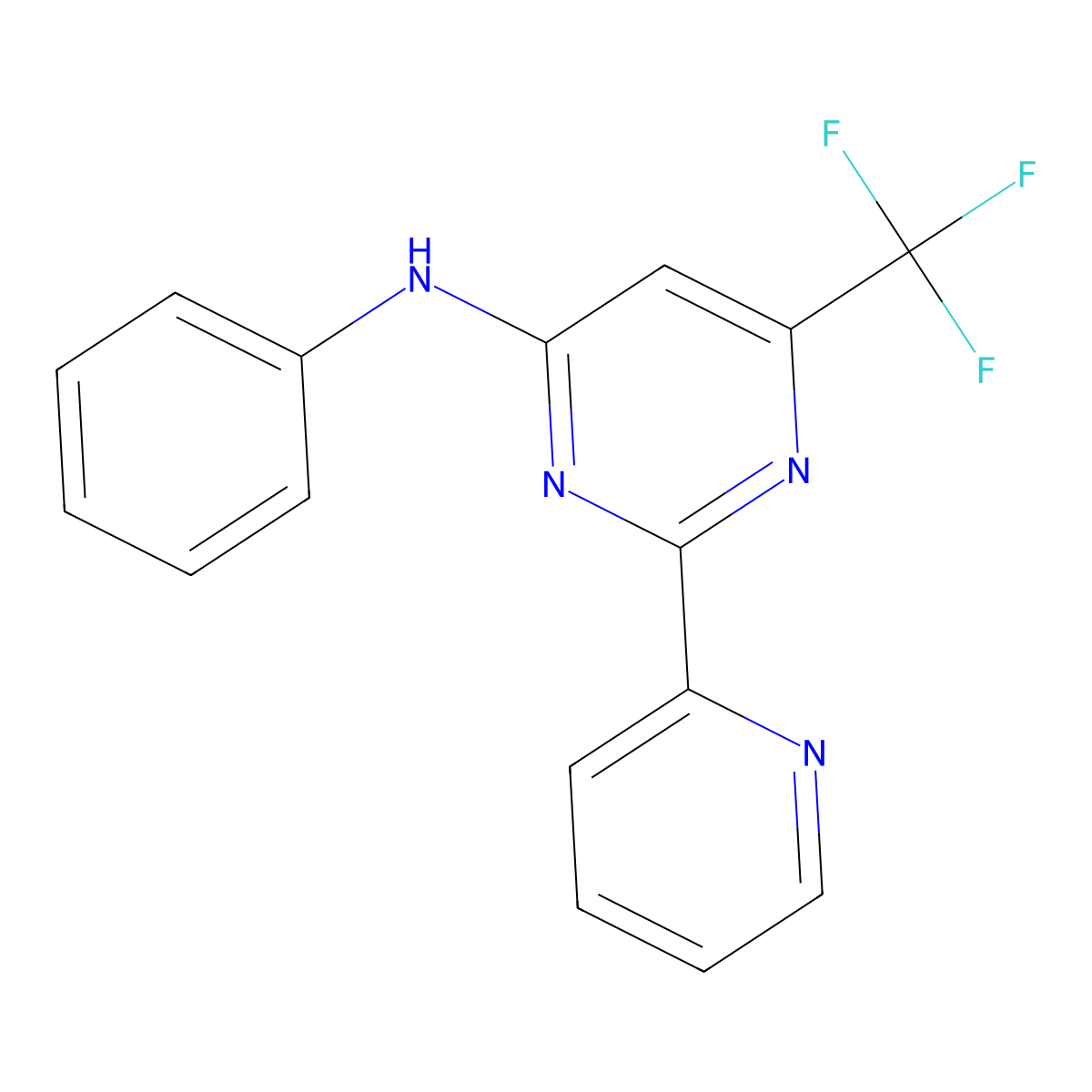 N-phenyl-2-(2-pyridinyl)-6-(trifluoromethyl)-4-pyrimidinamine molecular structure, CAS 338754-31-7