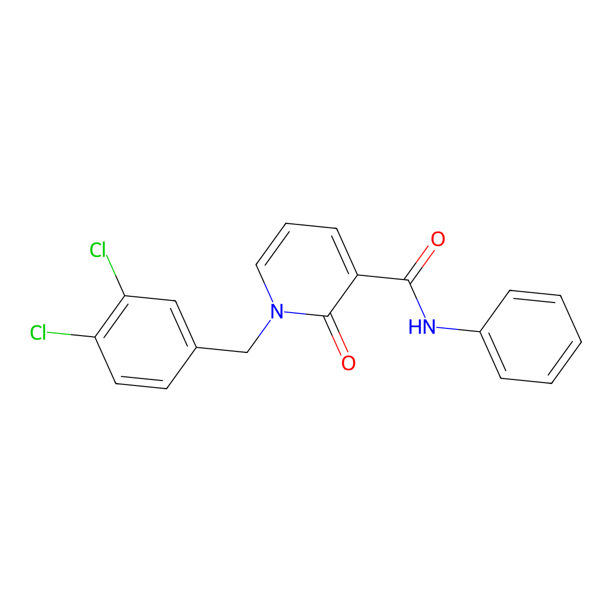 1-(3,4-dichlorobenzyl)-2-oxo-N-phenyl-1,2-dihydro-3-pyridinecarboxamide molecular structure, CAS 338754-33-9