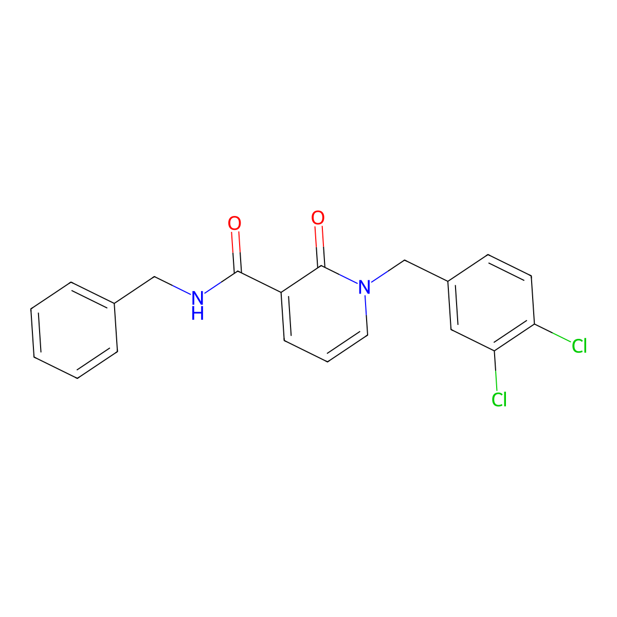 N-benzyl-1-[(3,4-dichlorophenyl)methyl]-2-oxopyridine-3-carboxamide molecular structure, CAS 338754-35-1