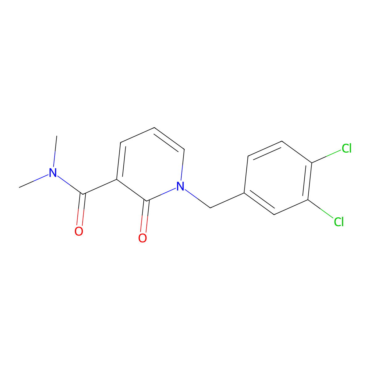 1-(3,4-dichlorobenzyl)-N,N-dimethyl-2-oxo-1,2-dihydro-3-pyridinecarboxamide molecular structure, CAS 338754-38-4