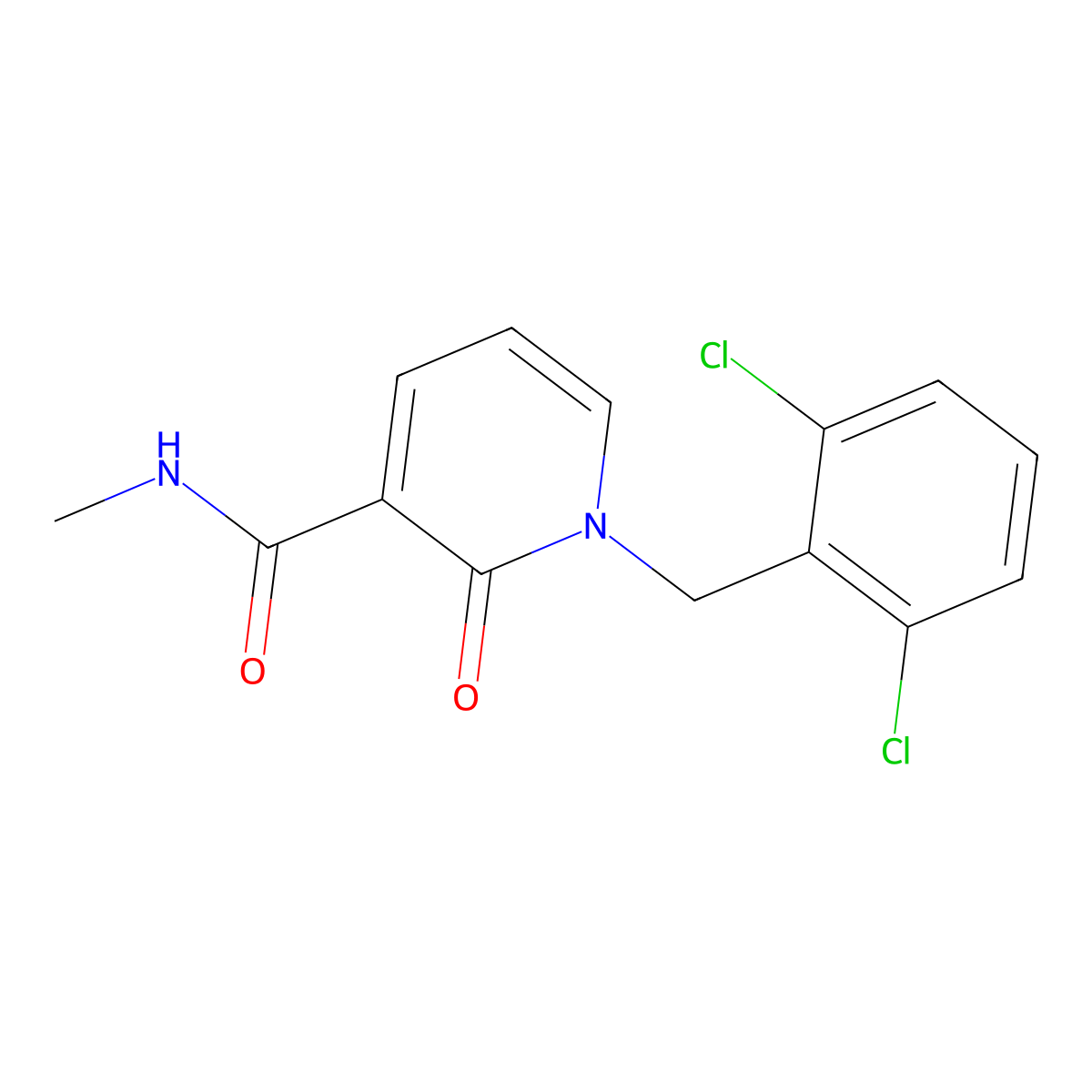 1-(2,6-dichlorobenzyl)-N-methyl-2-oxo-1,2-dihydro-3-pyridinecarboxamide molecular structure, CAS 338754-50-0